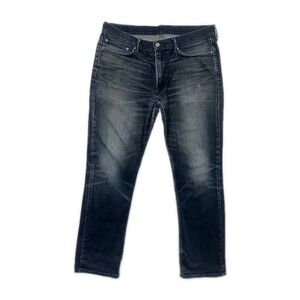 Levi's 514 Mens size 36x34‎ Jeans straight fit blue distressed Denim Mid Rise